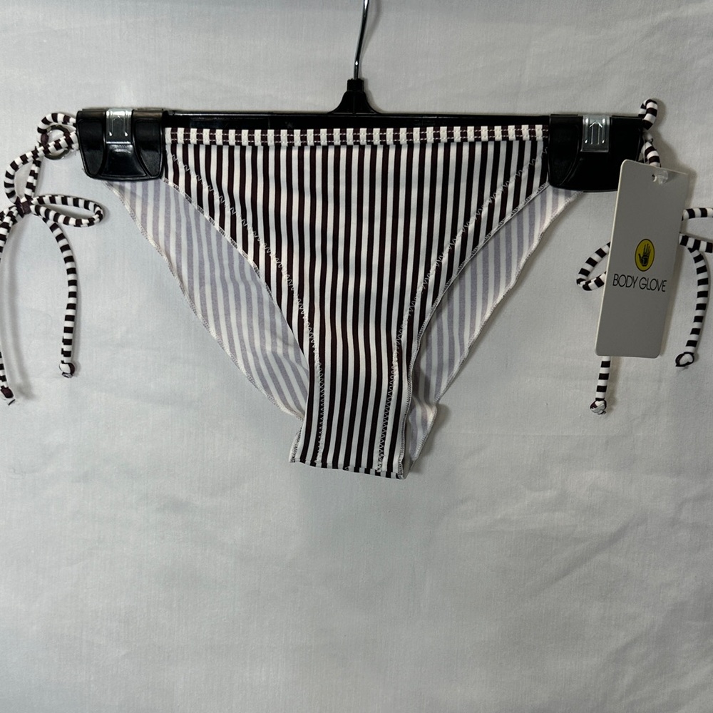 Body Glove Women’s Maroon and White Striped Bikini Bottom
